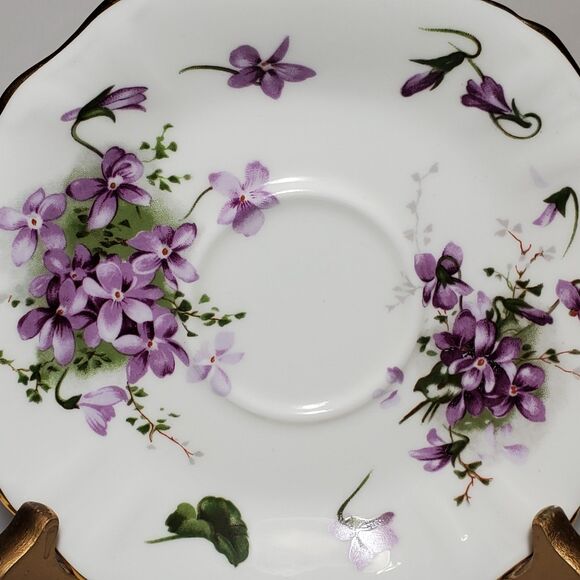Hammersley Teacup and Saucer Victorian Violets Purple Vintage - Picture 6 of 8